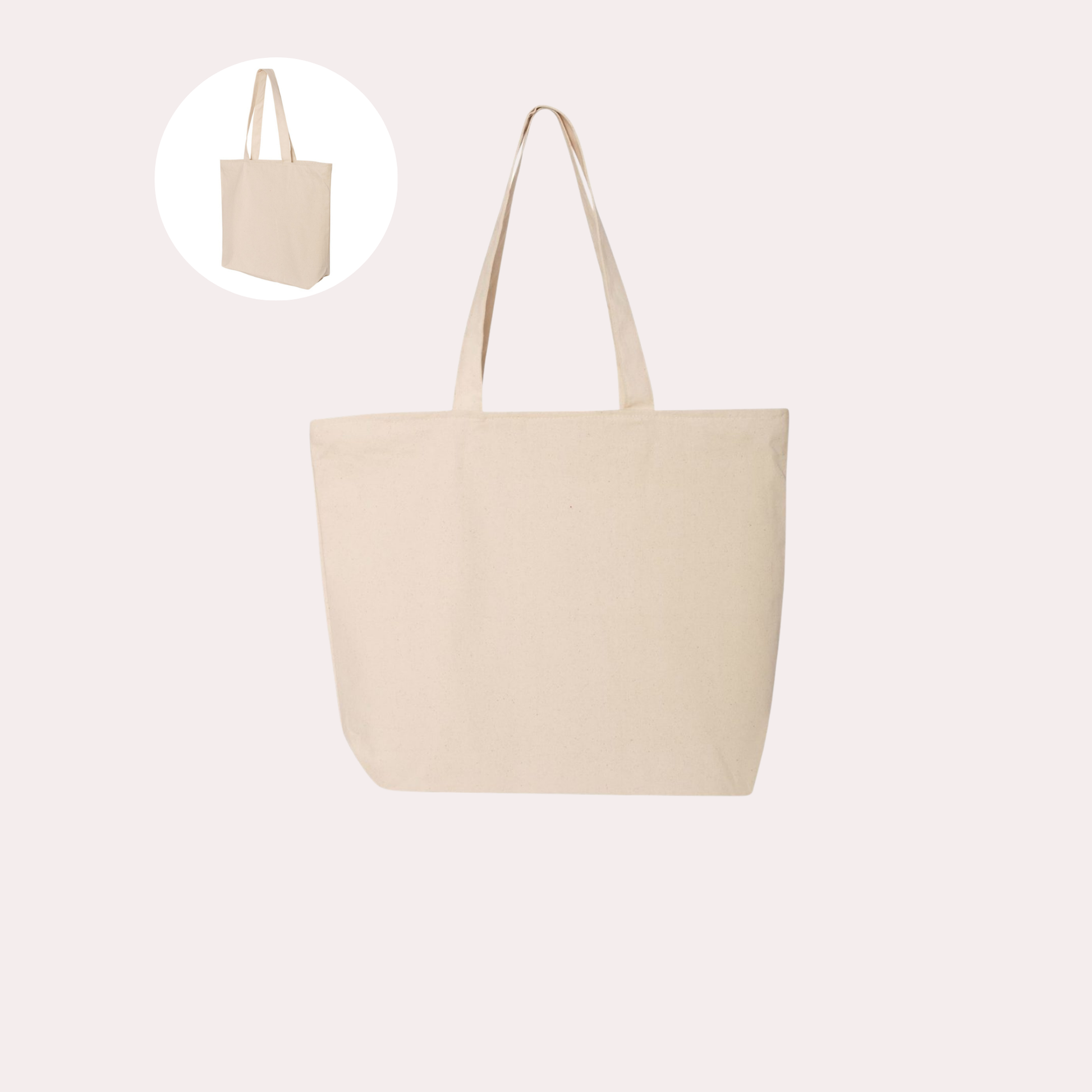 Grand Tote Bag avec Zipper - 25L