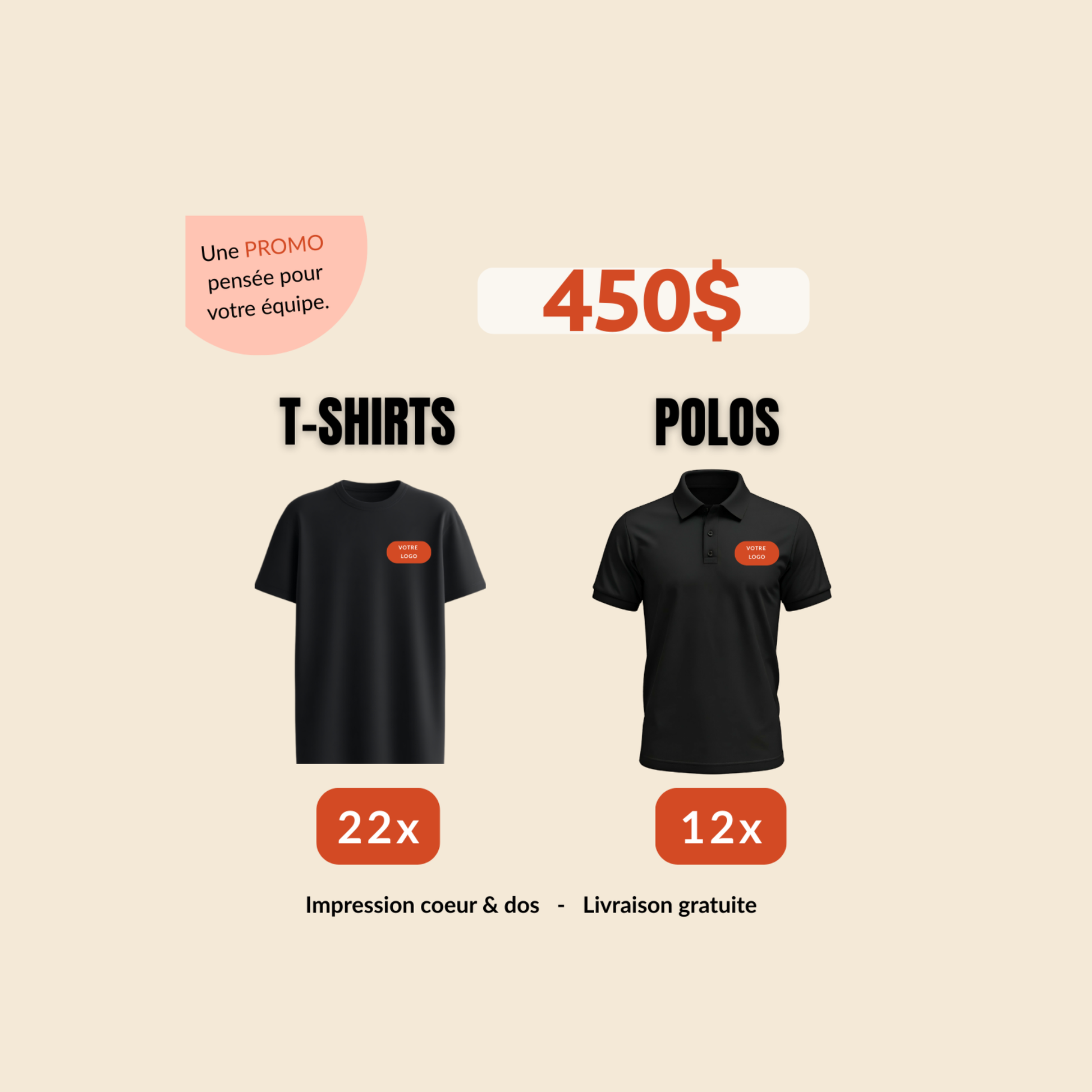 Promo 12 polos and 22 t-shirts